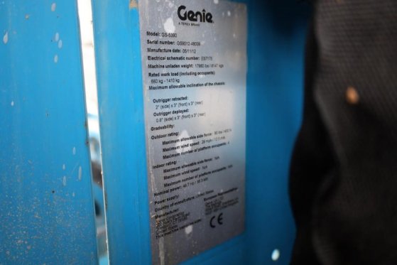 Genie GS5390 Diesel, 4x4 Drive, 18.15m Working Height, 6 GS5390 Diesel, 4x4 Drive, 18.15m Working Height, 6 2012 2 Scissor...