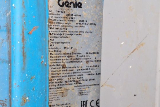 Genie GS1932 E-Drive Several In Stock, 8m Working Height 4842 2021 2 Scissor Lifts image 18