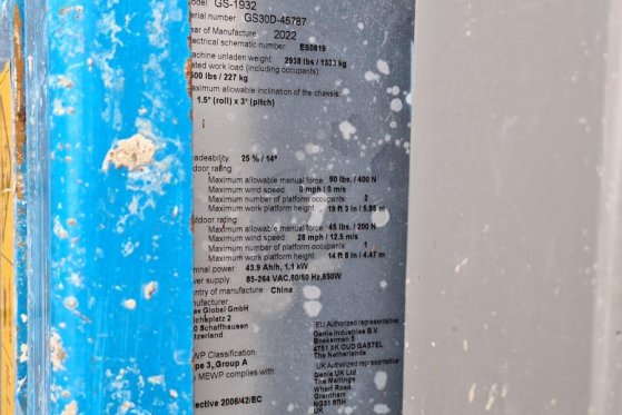 Genie GS1932 E-Drive Several In Stock, 8m Working Height 4842 2022 2 Scissor Lifts image 18