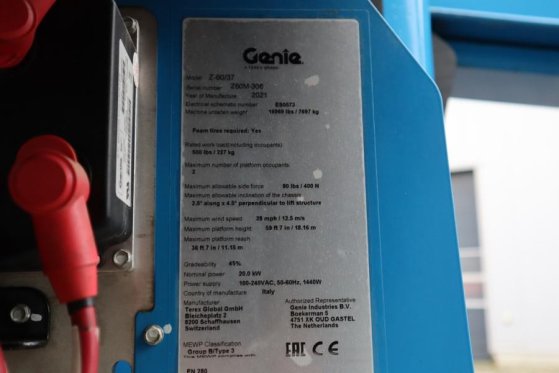 Genie Z60/37FE Valid Inspection, *Guarantee! Hybrid, 4x4 Z60/37FE Valid Inspection, *Guarantee! Hybrid, 4x4 2021 2 image 37