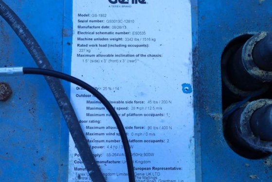 Genie GS1932 Electric, Working Height 7.8 m, 227kg Capac 4842 2013 2 Scissor Lifts image 35