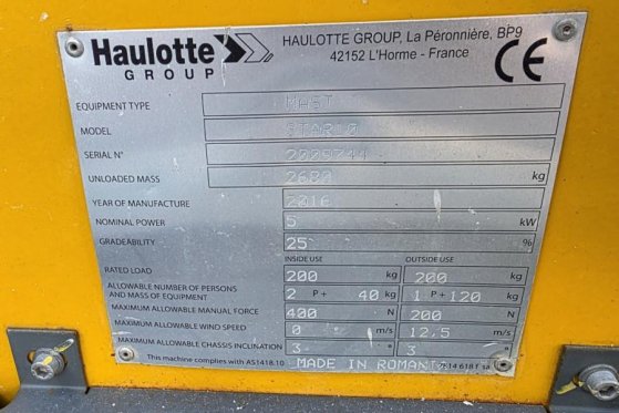Haulotte STAR 10 Electric, 10m Working Height, 3m Reach, 20 Haulotte STAR 10 Electric, 10m Working Height, 3m Reach, 20 20...