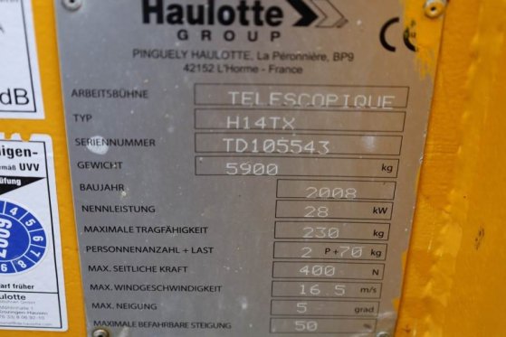 Haulotte H14TX Diesel, 4x4 Drive, 14m Working Height, 10.6m Haulotte H14TX Diesel, 4x4 Drive, 14m Working Height, 10.6m 20...
