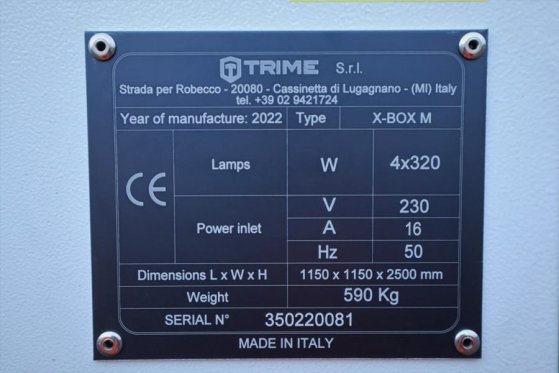 Trime X-BOX M 4 x 320W Valid inspection, Max Boom Height Trime X-BOX M 4 x 320W Valid inspection, Max Boom Height 2022 2 i...