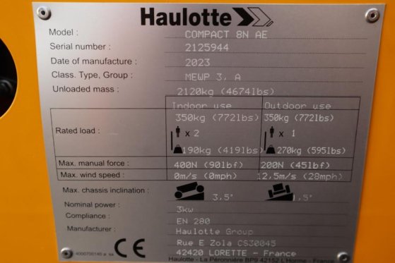 Haulotte Compact 8N Valid inspection, *Guarantee! 8m Workin Haulotte Compact 8N Valid inspection, *Guarantee! 8m Workin 20...