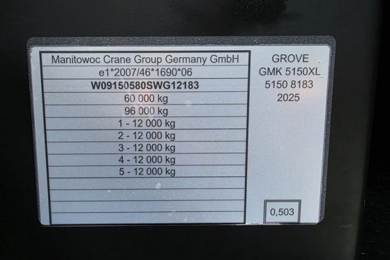 Grove GMK5150XL Available For Rent, Dutch Registration, GMK5150XL Available For Rent, Dutch Registration, 2025 2 Mobile Cr...