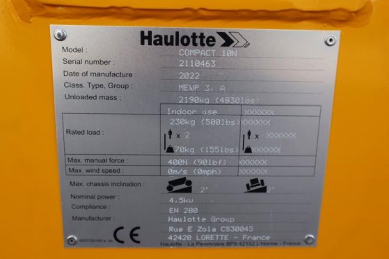 Haulotte Compact 10N Valid Iinspection, *Guarantee! 10m Wor Haulotte Compact 10N Valid Iinspection, *Guarantee! 10m Wor 20...