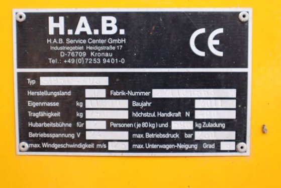 HAB S195-24 D4WDS Diesel, 4x4 Drive, 19.5m Working Hei HAB S195-24 D4WDS Diesel, 4x4 Drive, 19.5m Working Hei 2011 2 Sciss...