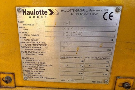Haulotte STAR 10 Electric, 10m Working Height, 3m Reach, 20 Haulotte STAR 10 Electric, 10m Working Height, 3m Reach, 20 20...