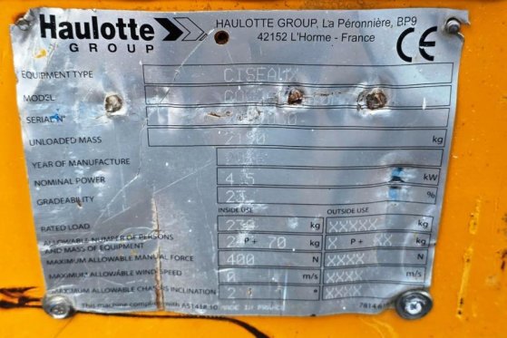 Haulotte Compact 10N Electric, 10m Working Height, 230kg Ca Haulotte Compact 10N Electric, 10m Working Height, 230kg Ca 20...