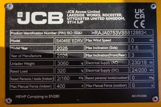 JCB S4046E Valid inspection, *Guarantee! 14m Working H S4046E Valid inspection, *Guarantee! 14m Working H 2025 2 Scissor L...