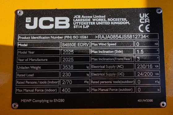 JCB S4550E Valid inspection, *Guarantee! 16m Working H S4550E Valid inspection, *Guarantee! 16m Working H 2025 2 Scissor L...