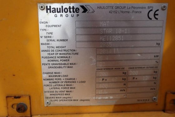 Haulotte STAR 10 Electric, 10m Working Height, 3m Reach, 20 Haulotte STAR 10 Electric, 10m Working Height, 3m Reach, 20 20...