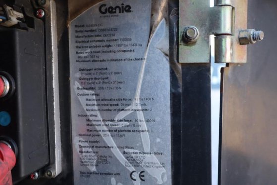 Genie GS4069DC Electric, 14m Working Height, 363kg Capac GS4069DC Electric, 14m Working Height, 363kg Capac 2014 2 Scissor...