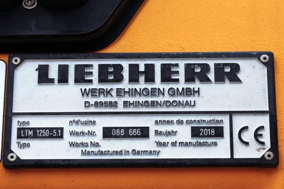 Liebherr LTM1250-5.1 Dutch Registration, Paragraph 70, 10x6 683 2018 2 Mobile Cranes image 8
