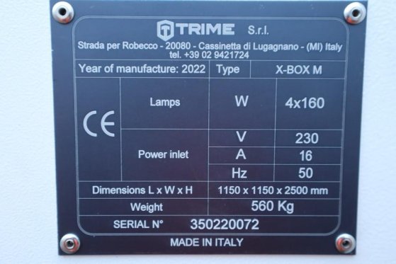 Trime X-BOX M 4x 160W Valid inspection, Max Boom Height Trime X-BOX M 4x 160W Valid inspection, Max Boom Height 2022 2 ima...