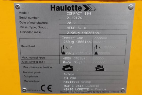 Haulotte Compact 10N Valid Iinspection, *Guarantee! 10m Wor Haulotte Compact 10N Valid Iinspection, *Guarantee! 10m Wor 20...