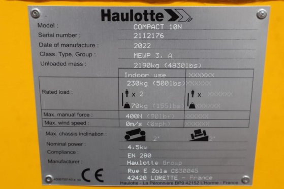 Haulotte Compact 10N Valid Iinspection, *Guarantee! 10m Wor Haulotte Compact 10N Valid Iinspection, *Guarantee! 10m Wor 20...