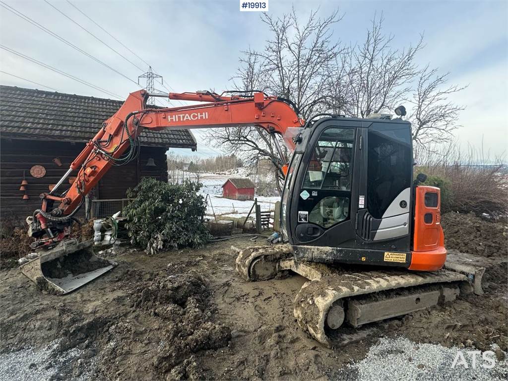Hitachi ZX85US Crawler Excavator w/ 2 Buckets and rototilt image
