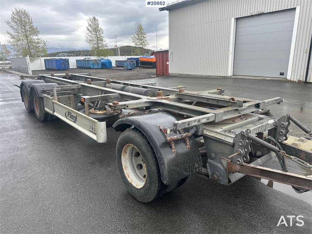 Fliegl 3 axle container trailer. image