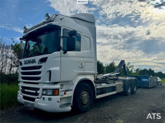 Scania R560 6x2 hook truck w/ Joab hook and crane setup. 