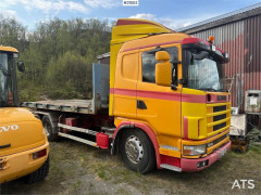 Scania R124 hook truck w/ 20 t/m hook and two flats. WATC