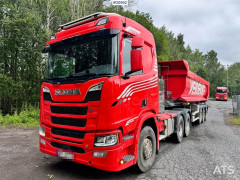 Scania R650 6x4 Truck w/ Istrail Tipper Semi.