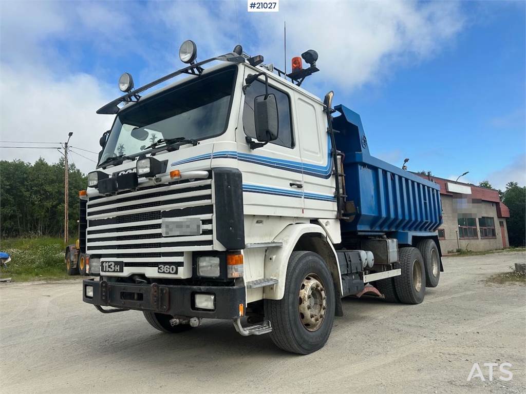 Scania R113H 6x2 plow rigged dump truck w/ undercutter. O image