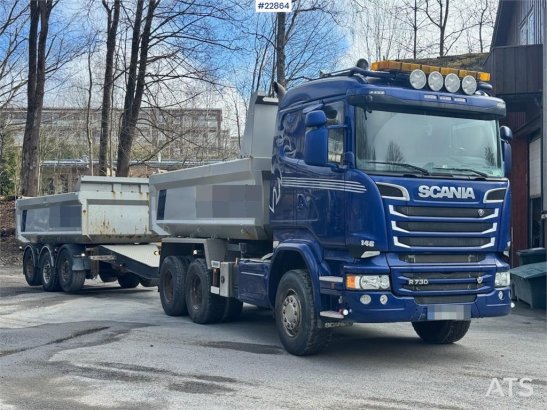 Scania R730 6x4 tipper truck with 2010 Maur triple traile R730 6x4 tipper truck with 2010 Maur triple traile 2017 2 Tipper...
