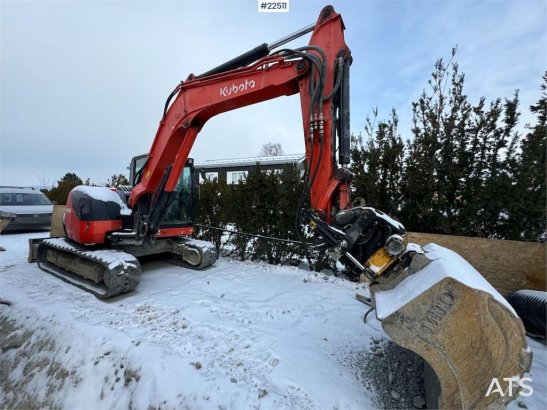 Kubota KX080-4a Crawler Excavator with Engcon tilt and gr KX080-4a Crawler Excavator with Engcon tilt and gr 2018 2 Crawle...