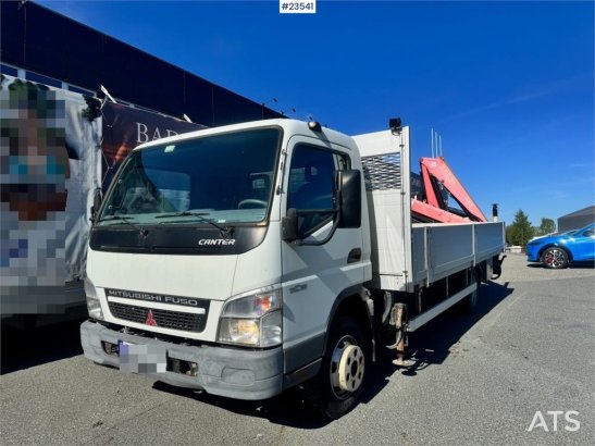 Mitsubishi Fuso Canter Flatbed Truck with Rear-Mounted Crane Fuso Canter Flatbed Truck with Rear-Mounted Crane 2010 2 imag...