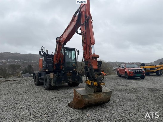 Hitachi zx145W wheeled machine w/ rototilt w/grab box, san zx145W wheeled machine w/ rototilt w/grab box, san 2020 2 Wheel...