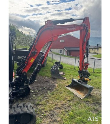 Kubota KX060-5 Beltegraver m/ 3 skuffer, rotortilt og Kly KX060-5 Beltegraver m/ 3 skuffer, rotortilt og Kly 2023 2 Crawle...