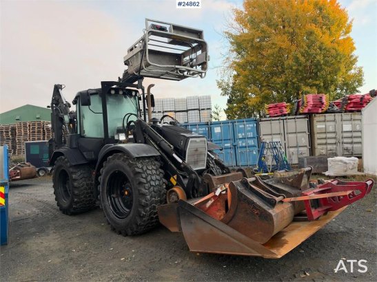Huddig 1260B Backhoe loader with rail wheels – 3 buckets, Huddig 1260B Backhoe loader with rail wheels – 3 buckets, 2010 2...