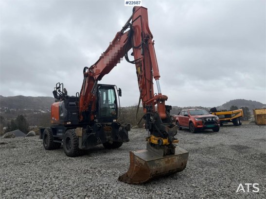 Hitachi zx145W wheeled machine w/ rototilt w/grab box, san zx145W wheeled machine w/ rototilt w/grab box, san 2020 2 Wheel...