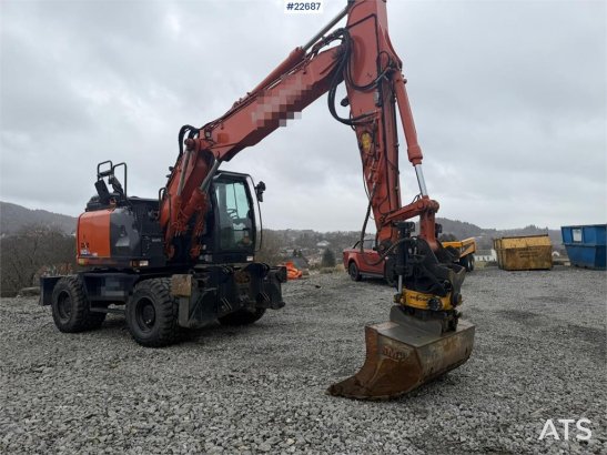 Hitachi zx145W wheeled machine w/ rototilt w/grab box, san zx145W wheeled machine w/ rototilt w/grab box, san 2020 2 Wheel...