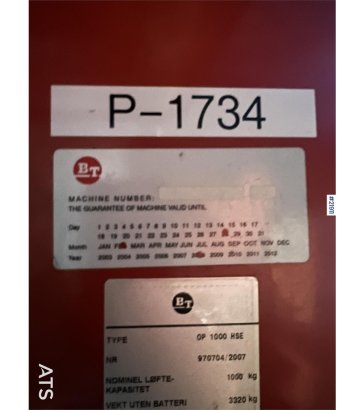 BT OP 1000 HSE Electric truck BT OP 1000 HSE Electric truck 2 Forklift image 14