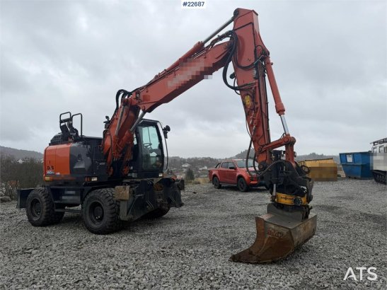 Hitachi zx145W wheeled machine w/ rototilt w/grab box, san zx145W wheeled machine w/ rototilt w/grab box, san 2020 2 Wheel...