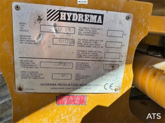 Hydrema 912ES Dumper Hydrema 912ES Dumper 2014 2 Dump Truck image 14