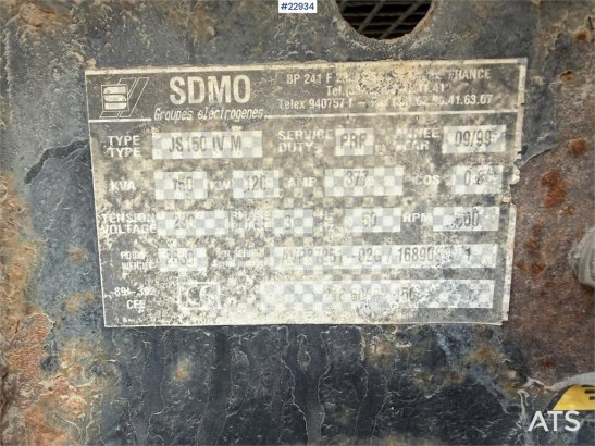 Sdmo JS150 diesel generator SDMO JS150 diesel generator 1999 2 Generators image 30