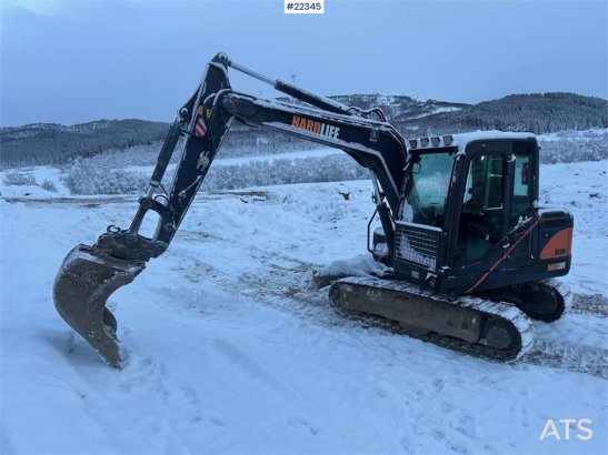 Hardlife HE80 mini excavator w/ narrow bucket and Hardlife HE80 mini excavator w/ narrow bucket and 2022 2 Crawler Excavat...