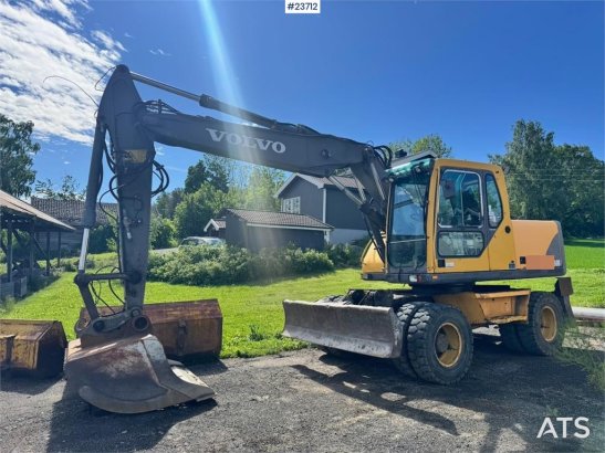 Volvo EW160B Wheeled Excavator with Rototilt and 2 Bucke EW160B Wheeled Excavator with Rototilt and 2 Bucke 2004 2 Wheeled...