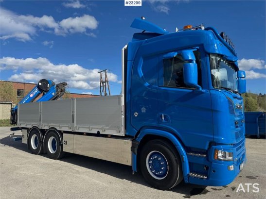 Scania R660 6x4 flatbed truck with rear-mounted 23 tonne- R660 6x4 flatbed truck with rear-mounted 23 tonne- 2025 2 Crane ...