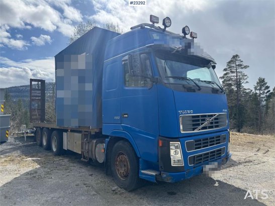Volvo Fh16 Maskinflytt - flak med kjørebruer 590 2004 2 image 3