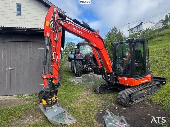 Kubota KX060-5 Beltegraver m/ 3 skuffer, rotortilt og Kly KX060-5 Beltegraver m/ 3 skuffer, rotortilt og Kly 2023 2 Crawle...