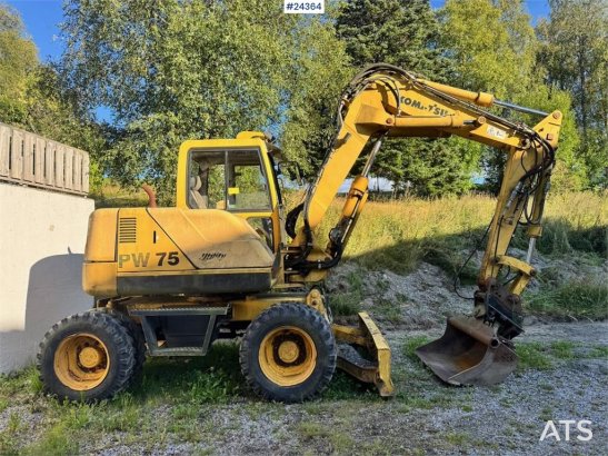 Komatsu PW75 Wheeled Excavator w/ Tilting Grading Bucket – 915 1998 2 Wheeled Excavators image 18