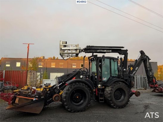 Huddig 1260B Backhoe loader with rail wheels – 3 buckets, Huddig 1260B Backhoe loader with rail wheels – 3 buckets, 2010 2...