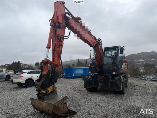 Hitachi zx145W wheeled machine w/ rototilt w/grab box, san zx145W wheeled machine w/ rototilt w/grab box, san 2020 2 Wheel...