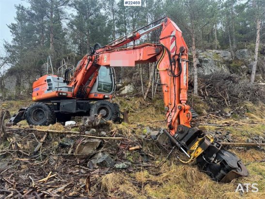 Fiat-Kobelco E175W wheeled excavator – Rototilt – 2 buckets – G Fiat-Kobelco E175W wheeled excavator – Rototilt – 2 bucket...