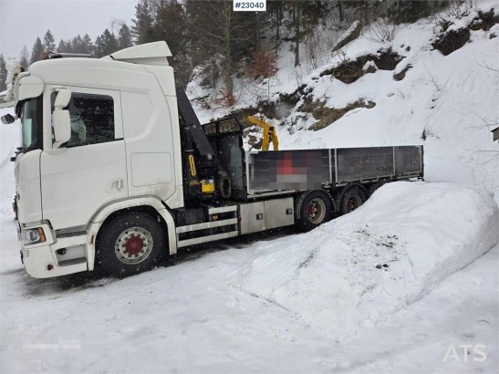Scania R500 8x4 flatbed truck with 23 t/m Palfinger crane R500 8x4 flatbed truck with 23 t/m Palfinger crane 2021 2 Crane ...